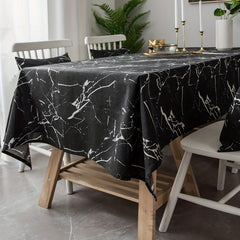 Marble Canvas Tablecloth - Cotton Linen Cover for Parties
