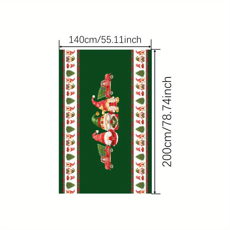 Polyester Tablecloth Merry Christmas Table Cover Truck Gnome Pattern Fab