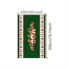 Polyester Tablecloth Merry Christmas Table Cover Truck Gnome Pattern Fab