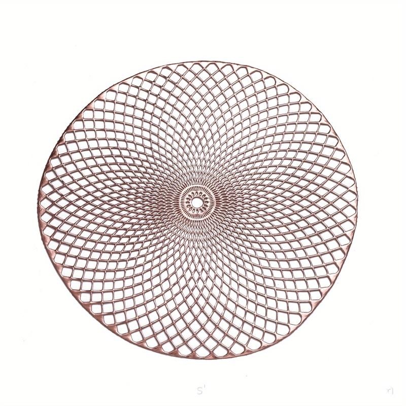 1pc Woven Hollow Place Mat PVC Anti-scalding Table Mat