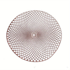 1pc Woven Hollow Place Mat PVC Anti-scalding Table Mat