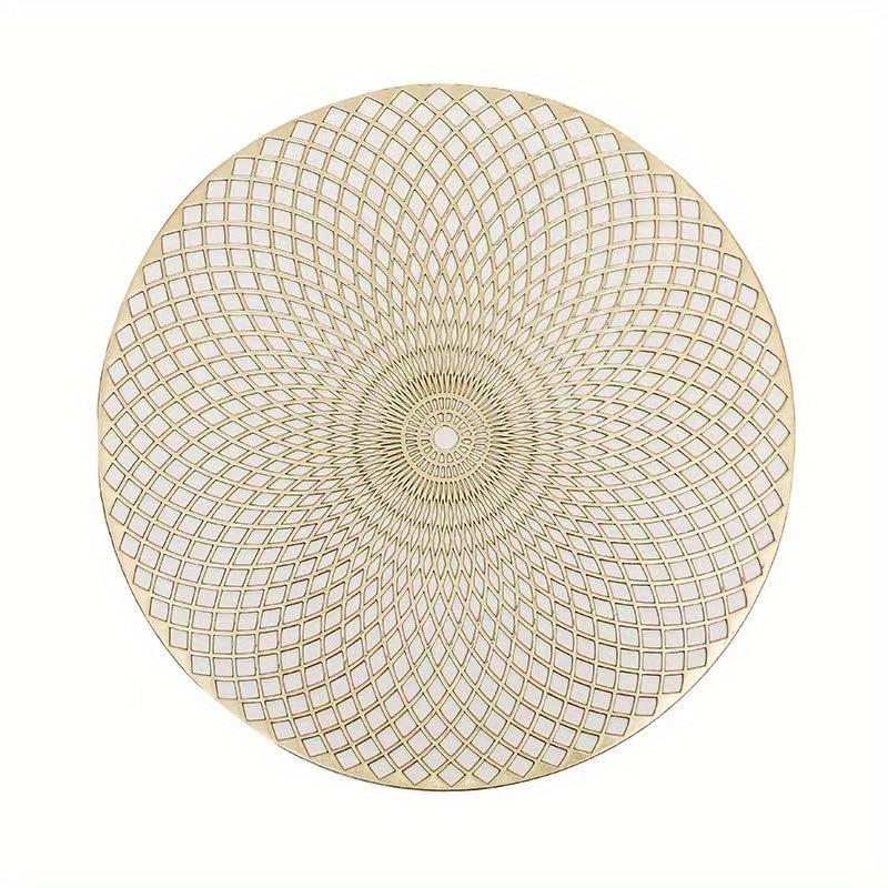 1pc Woven Hollow Place Mat PVC Anti-scalding Table Mat