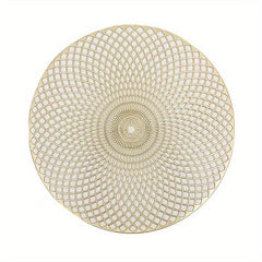 1pc Woven Hollow Place Mat PVC Anti-scalding Table Mat