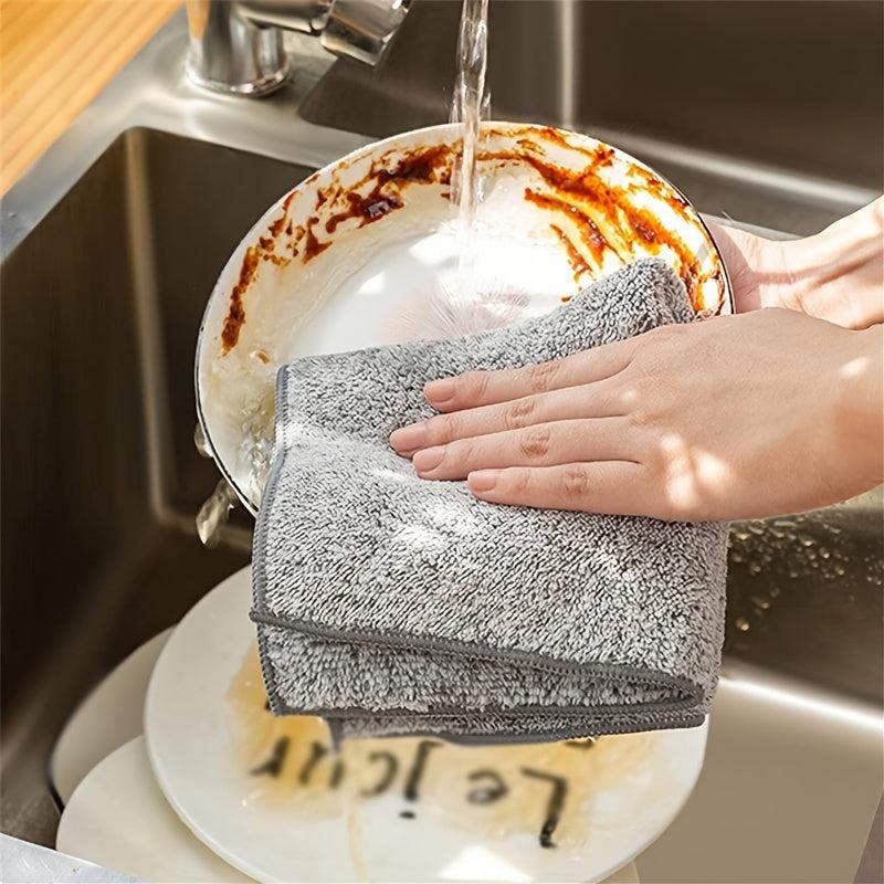 3pcs Bamboo Fiber Anti Grease Rags Kitchen Cleaning Cloths