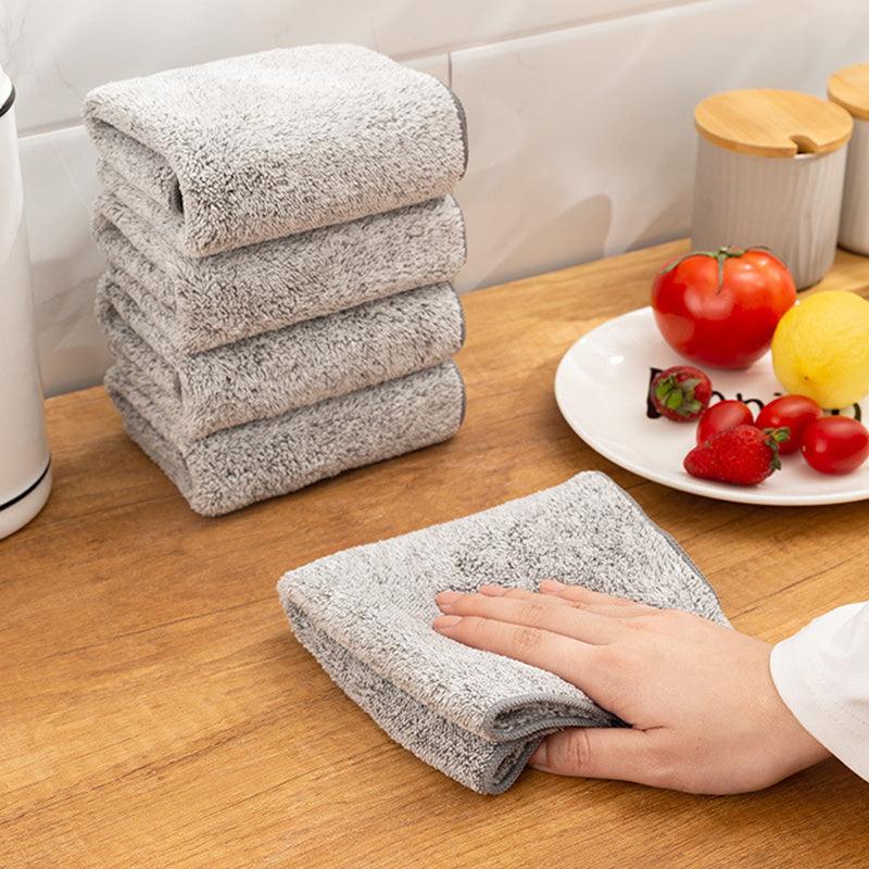 3pcs Bamboo Fiber Anti Grease Rags Kitchen Cleaning Cloths
