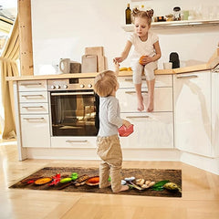 2pcs Boho Anti Fatigue Kitchen Rug Absorbent Non Slip Comfort Mat