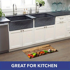 2pcs Boho Anti Fatigue Kitchen Rug Absorbent Non Slip Comfort Mat
