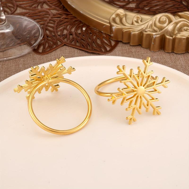 Snowflake Napkin Ring for Table Decoration Dinner Napkin Holder