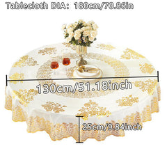 Waterproof Retro Floral Tablecloth for Picnic or Holiday