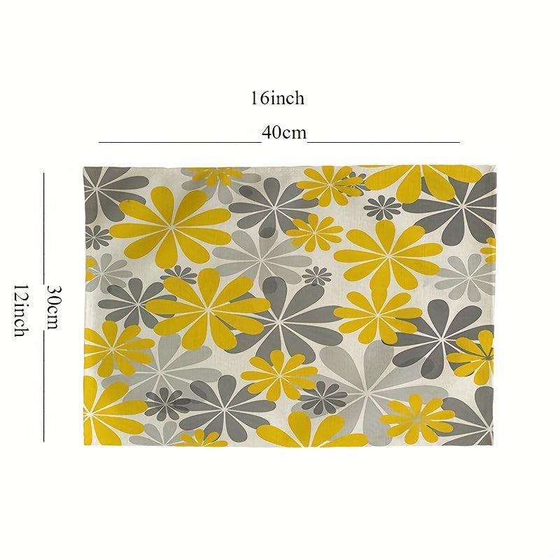 4pcs Vintage Sunflower Placemat Daisy Print Table Mat Perfect Gift