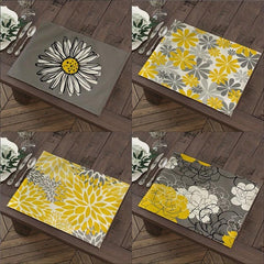 4pcs Vintage Sunflower Placemat Daisy Print Table Mat Perfect Gift