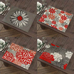 4pcs Vintage Sunflower Placemat Daisy Print Table Mat Perfect Gift