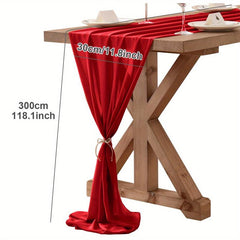 Boho Style Chiffon Table Runner for Wedding Reception