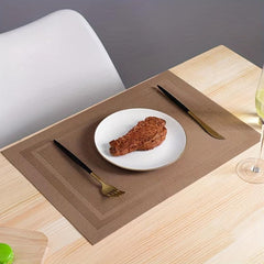 Nordic Style Plastic Placemats Set of 6, Heat & Stain Resistant Table Pads