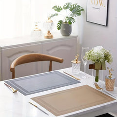Nordic Style Plastic Placemats Set of 6, Heat & Stain Resistant Table Pads
