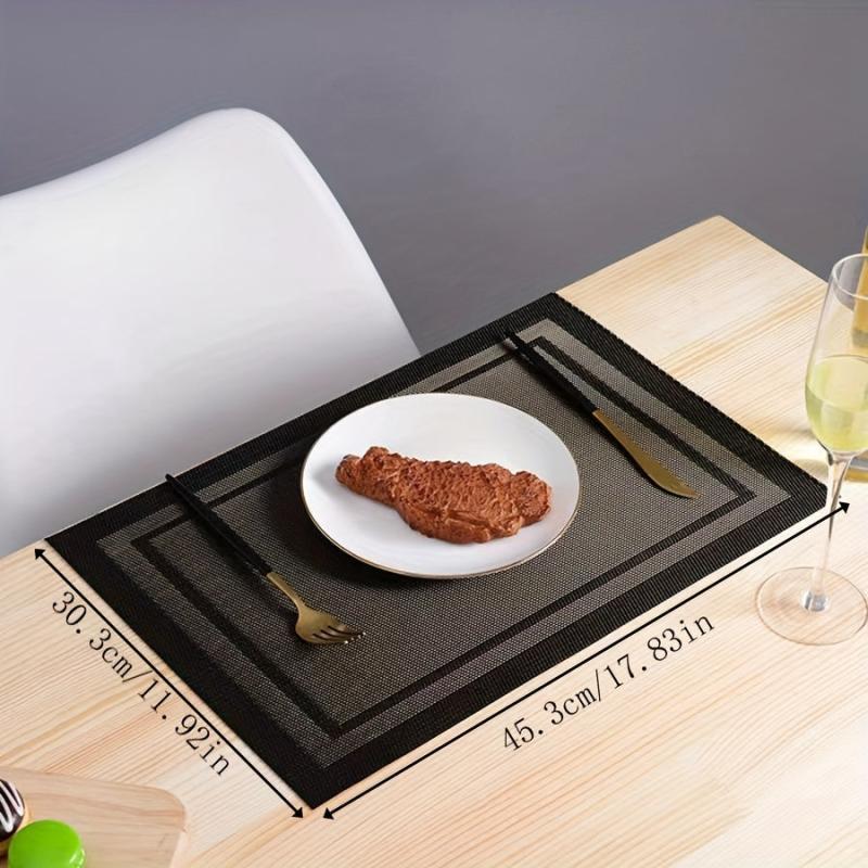 Nordic Style Plastic Placemats Set of 6, Heat & Stain Resistant Table Pads