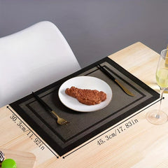 Nordic Style Plastic Placemats Set of 6, Heat & Stain Resistant Table Pads
