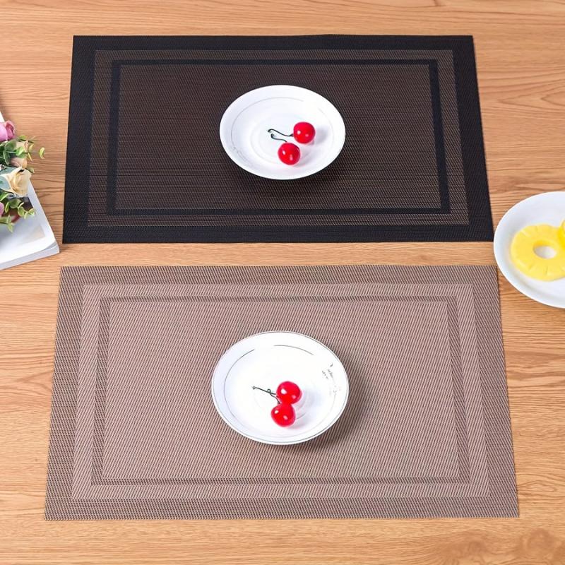 Nordic Style Plastic Placemats Set of 6, Heat & Stain Resistant Table Pads