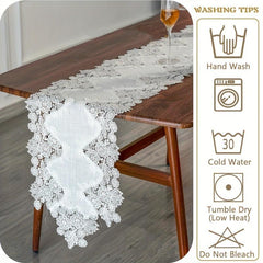 Lace Linen Table Runner Macrame Coffee Table Runners Wedding Banquet