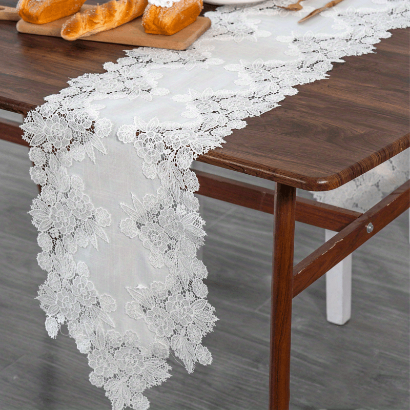 Lace Linen Table Runner Macrame Coffee Table Runners Wedding Banquet