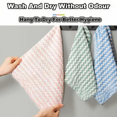 Water Ripple Dish Towel 10pcs Set Thickened Stain Non-stick 9.8in Square