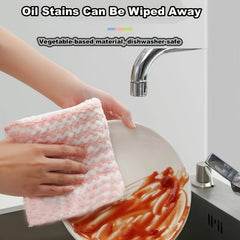 Water Ripple Dish Towel 10pcs Set Thickened Stain Non-stick 9.8in Square