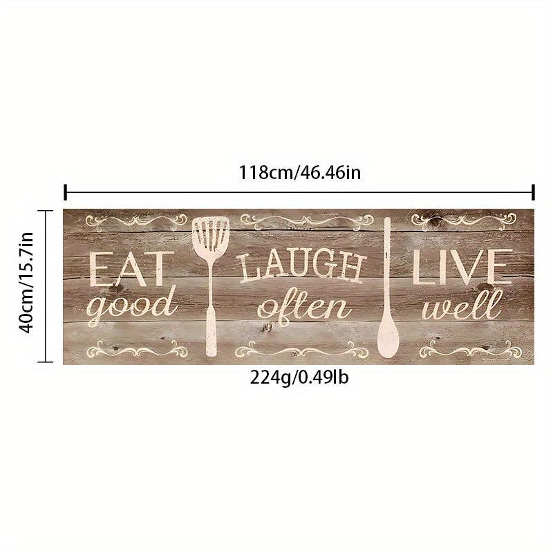 Absorbent Non Slip Kitchen Rug Vintage Printed Stain Resistant Long Strip Floor
