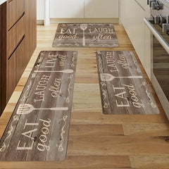Absorbent Non Slip Kitchen Rug Vintage Printed Stain Resistant Long Strip Floor