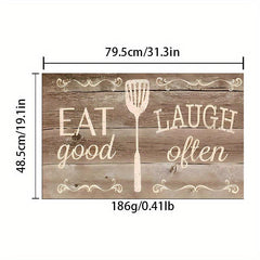 Absorbent Non Slip Kitchen Rug Vintage Printed Stain Resistant Long Strip Floor