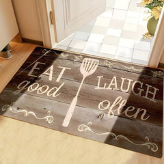 Absorbent Non Slip Kitchen Rug Vintage Printed Stain Resistant Long Strip Floor