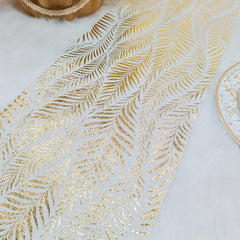 Hot Leaf Square Table Runner Polyester Cotton Decoration for Festivals Dinners