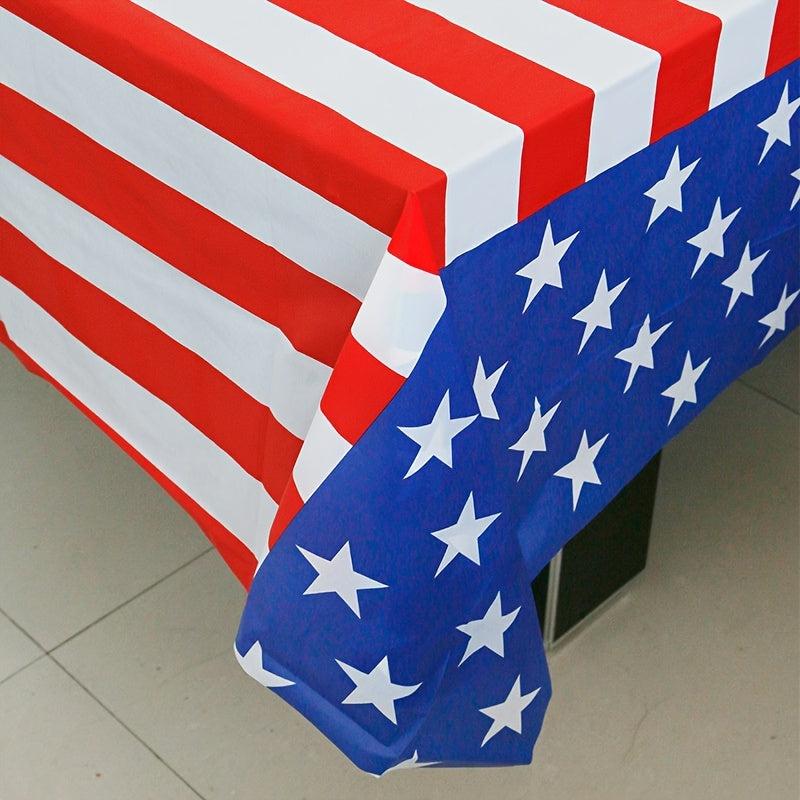 Patriotic Independence Table Cloth American Flag 4th Of July Table Cover