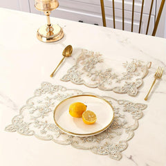 6pcs Lace Embroidery Dining Mat Table Decoration Mat
