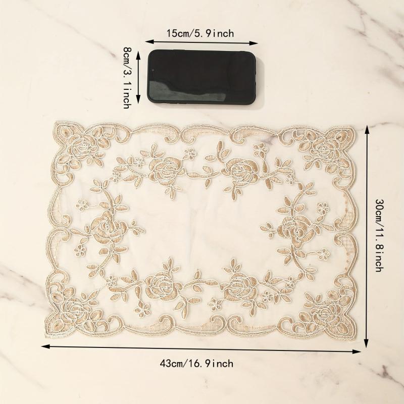 6pcs Lace Embroidery Dining Mat Table Decoration Mat