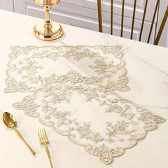 6pcs Lace Embroidery Dining Mat Table Decoration Mat