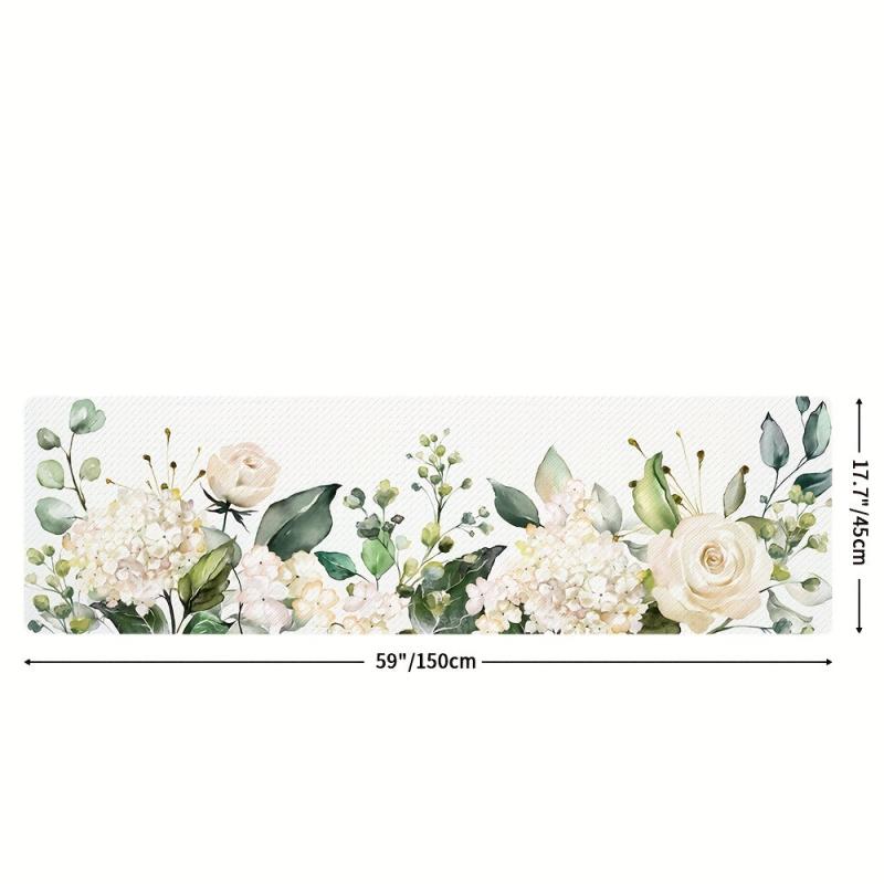 Floral Kitchen Mat Cushioned Anti Fatigue Comfort Mat Non Slip Kitchen Rugs Set