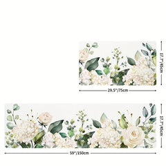 Floral Kitchen Mat Cushioned Anti Fatigue Comfort Mat Non Slip Kitchen Rugs Set