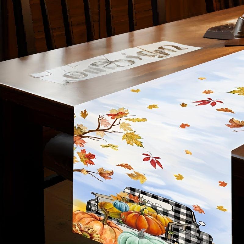 Autumn Pumpkin Table Runner for Family Dinners & Weddings