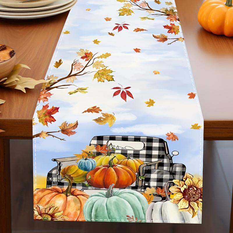Autumn Pumpkin Table Runner for Family Dinners & Weddings