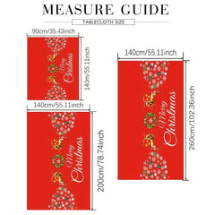 Christmas Table Cloth Deer Snowflake Pattern Holiday Decoration
