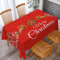 Christmas Table Cloth Deer Snowflake Pattern Holiday Decoration