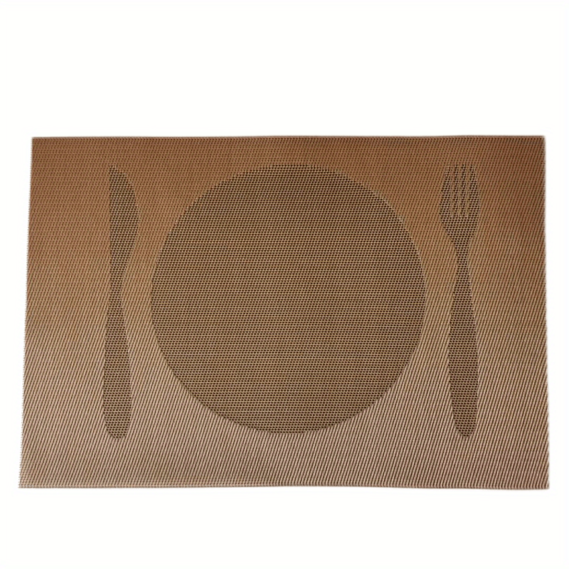 Set Of 6 Printed PVC Woven Placemats Anti-fouling Table Mats
