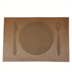Set Of 6 Printed PVC Woven Placemats Anti-fouling Table Mats