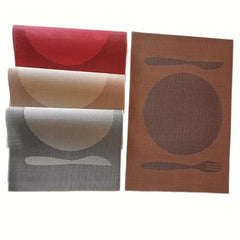 Set Of 6 Printed PVC Woven Placemats Anti-fouling Table Mats