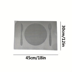 Set Of 6 Printed PVC Woven Placemats Anti-fouling Table Mats