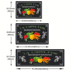 Vegetable Fruit Kitchen Floor Mat Non Slip Runner Rug