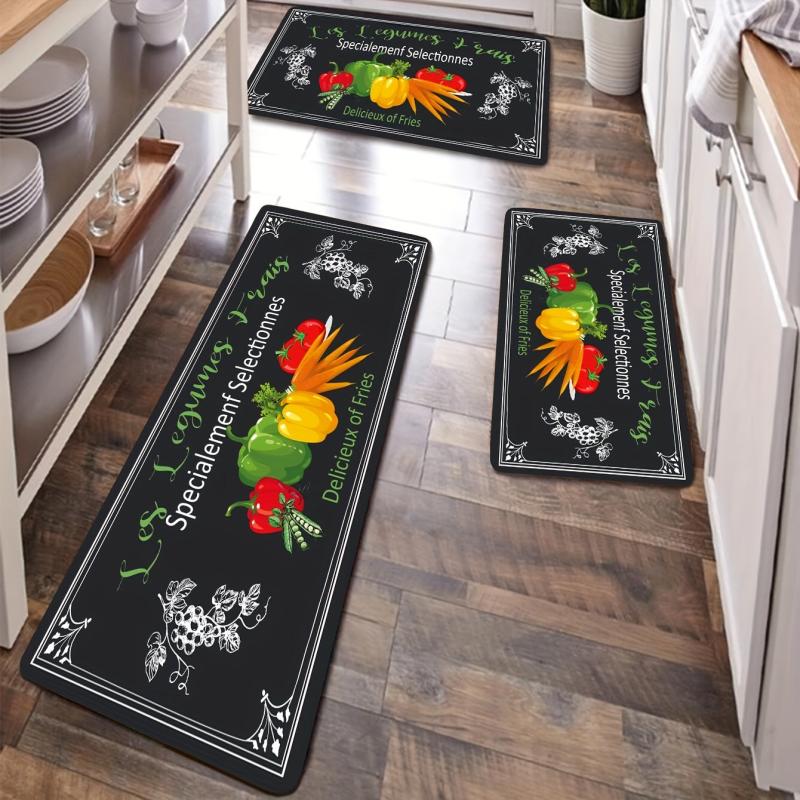 Vegetable Fruit Kitchen Floor Mat Non Slip Runner Rug