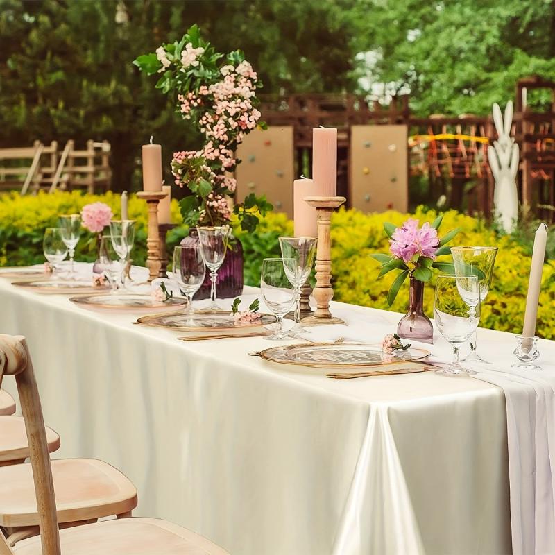 Polyester Tablecloth Satin Table Cover Hotel Banquet Wedding Decoration