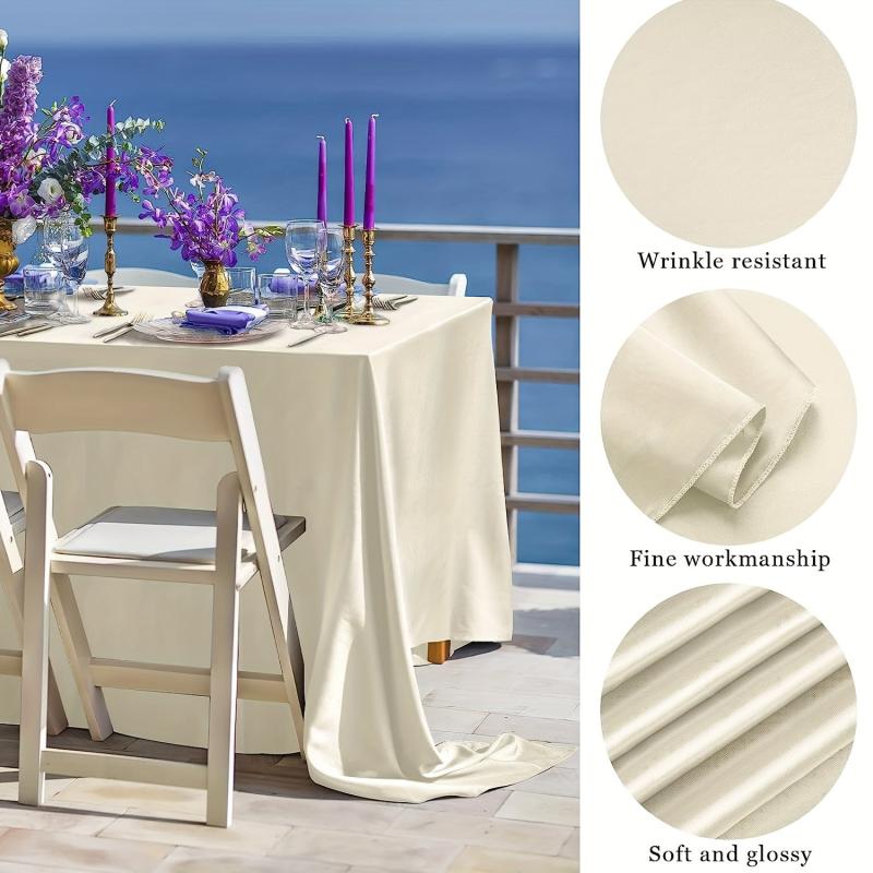 Polyester Tablecloth Satin Table Cover Hotel Banquet Wedding Decoration