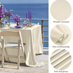 Polyester Tablecloth Satin Table Cover Hotel Banquet Wedding Decoration